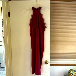 Deep red bohoo size 10 cocktail dress.